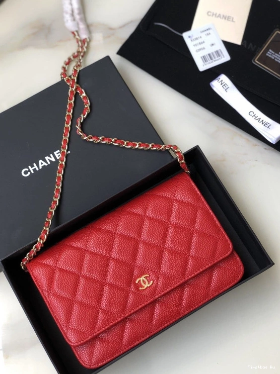 Firstbag Ru HARDWARE WALLET WITH CHANEL GOLD CAVIAR CHAIN 0730